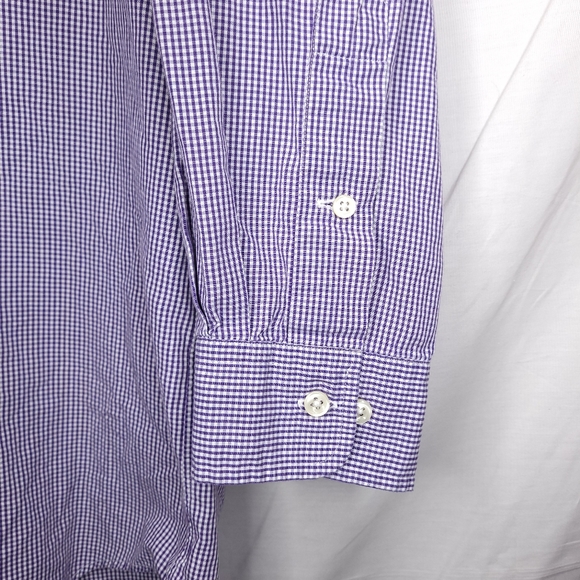 RALPH LAUREN Men's Purple Checkered Button-Down Dress Shirt 16 1/2 - Picture 6 of 10